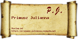 Primusz Julianna névjegykártya